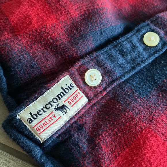 Boys Abercrombie Kids Flannel Plaid Button Shirts Twins - Set of 2 - Picture 10 of 11